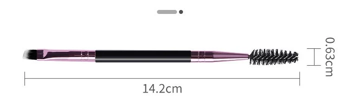 Spiraal schuine wenkbrauwborstel met dubbele uiteinden. Creëer perfecte wenkbrauwen. Definiëren, opvullen en kammen. Essentieel make-up tool.