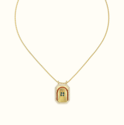 Title 10, Large Heart Tarot Necklace Large Square Pendant...