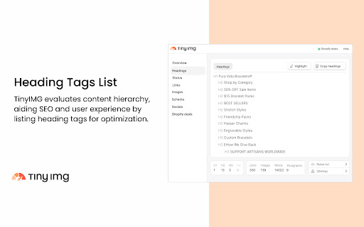 TinyIMG SEO Extension & Shopify Inspector