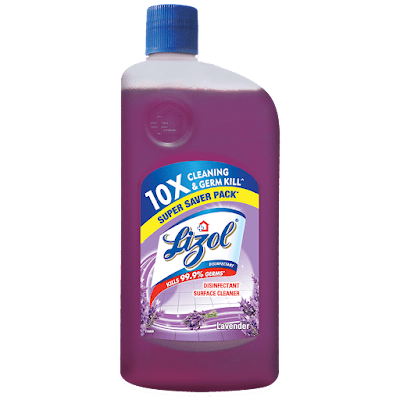 Lizol Disinfectant Surface & Floor Cleaner Liquid - Lavender, Kills 99.9% Germs - 2 l