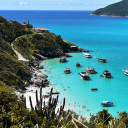 Boats docked on the sea