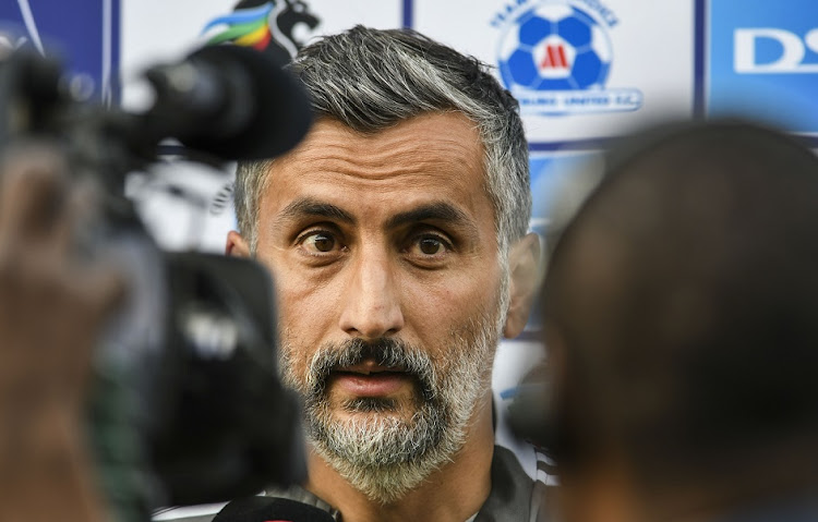 Orlando Pirates coach Jose Riveiro during their DStv Premiership match against Maritzburg United at Harry Gwala Stadium in Pietermaritzburg on September 4 2022.