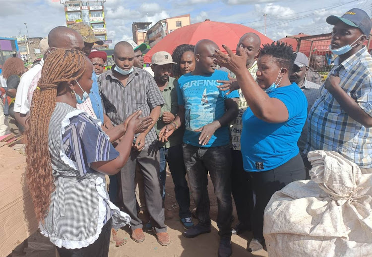 Some of the traders at the Githurai Market.