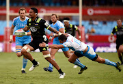 Vaea Fifita, of the Hurricanes and Warrick Gelant, of the Vodacom Bulls during the 2018 Super Rugby game at Loftus Versveld, Pretoria on 24 February 2018. 