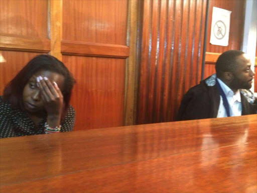 TV journalist Jacque Maribe and her fiance Joseph Irungu alias Jowie in court on Tuesday, October 9, 2018. /COURTESY