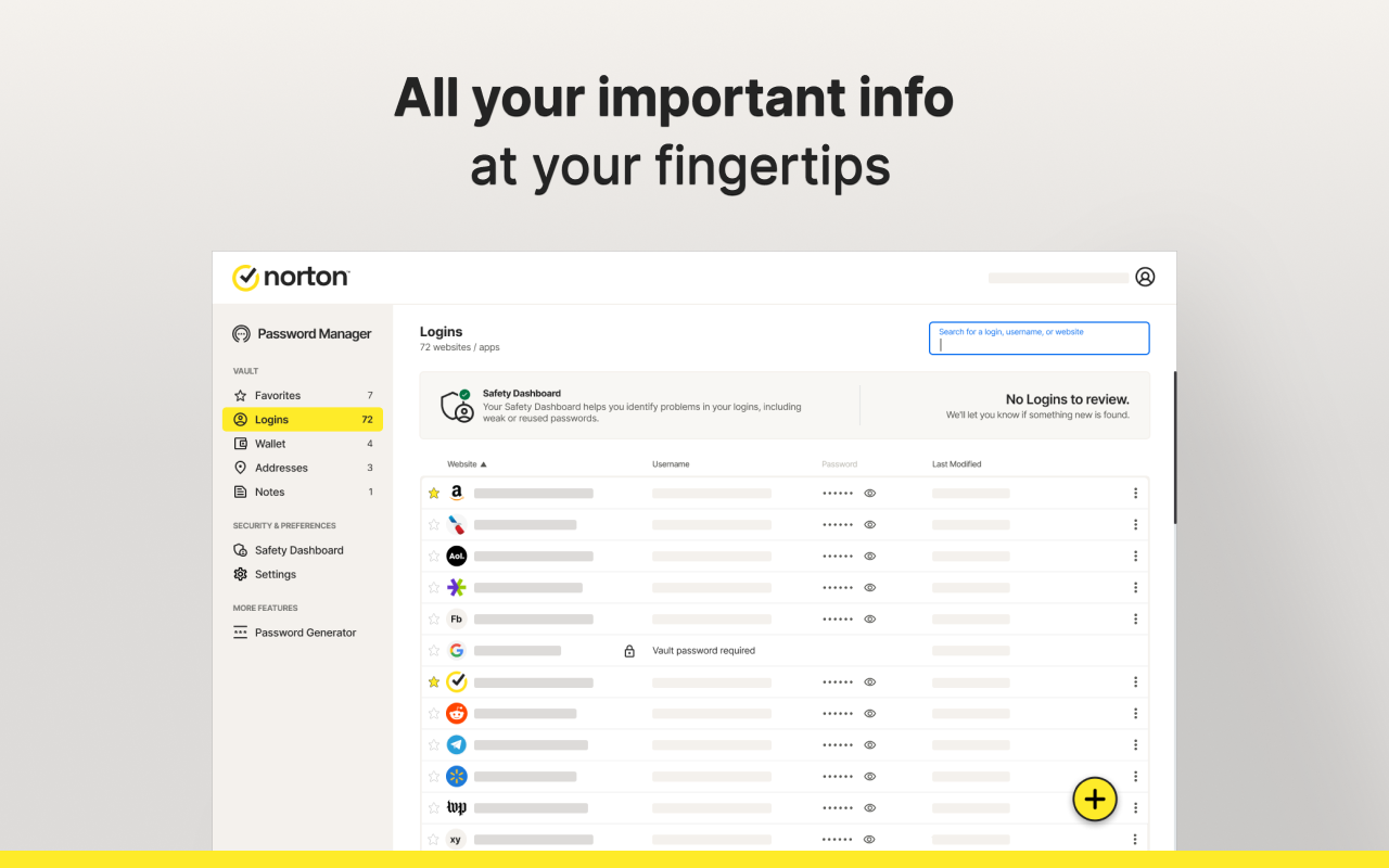 Norton Password Manager Preview image 3