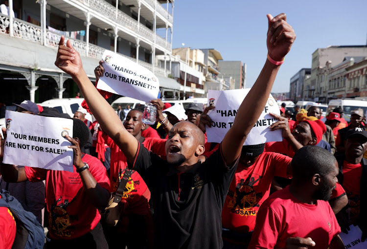 Cosatu members march from King Dinuzulu Park to Durban city hall to hand over the memorandum of grievances as part of their national day of action. Picture: SANDILE NDLOVU