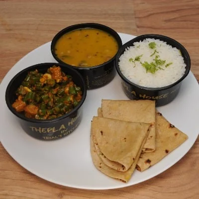 Fansi Dhokdi Sabji With Phulka Roti & Dal Rice