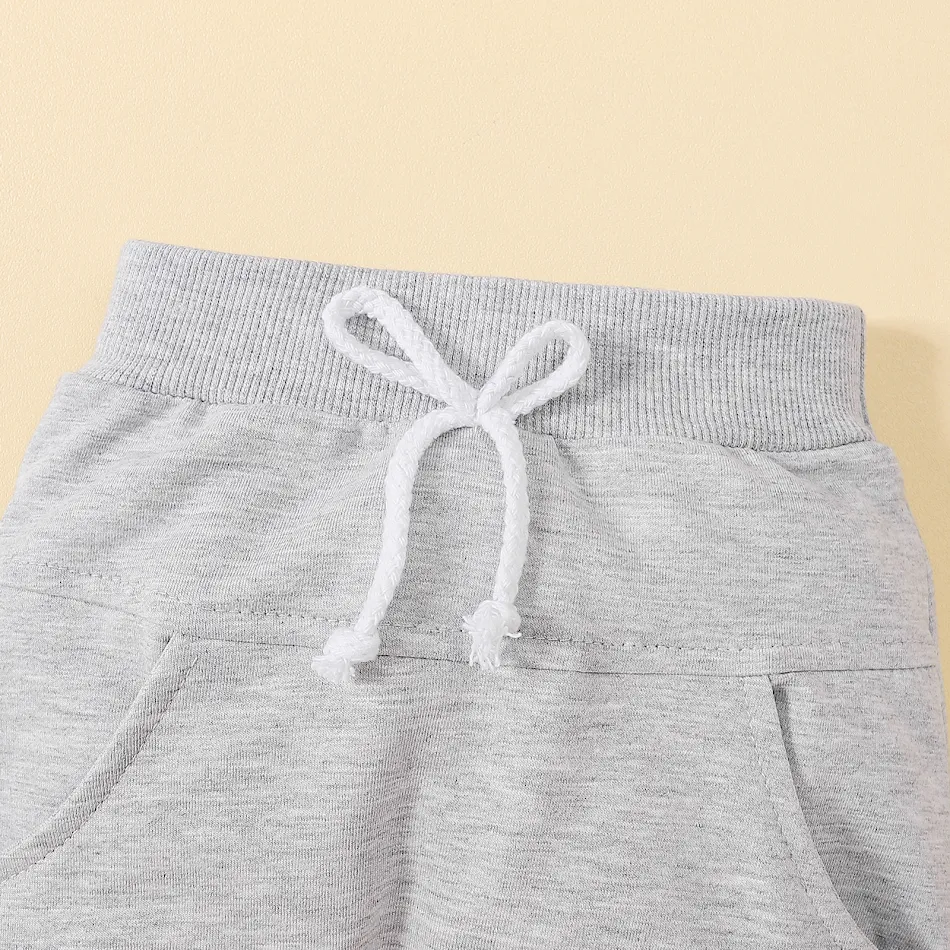 Ensemble deux pièces pour enfants, pull à manches longues imprimé et couleur unie, idéal pour le confort et un look tendance au quotidien.