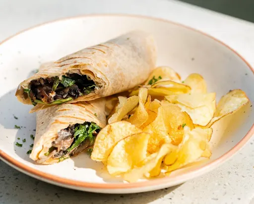 Mushroom, Spinach And Cream Cheese Wrap