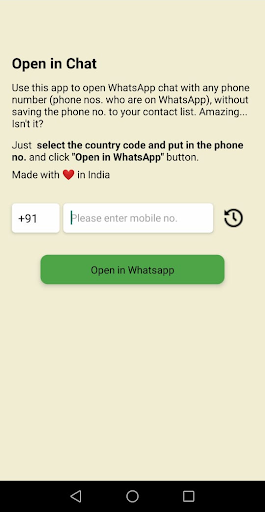 Open in Chat- number in whatsapp without saving - v0.1