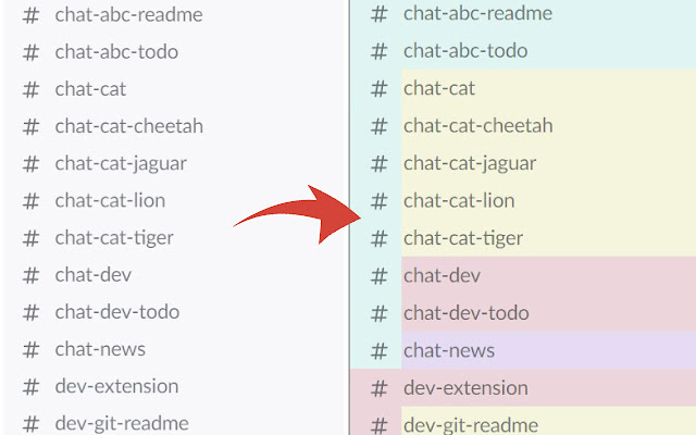 Slack Channels Group Color chrome extension