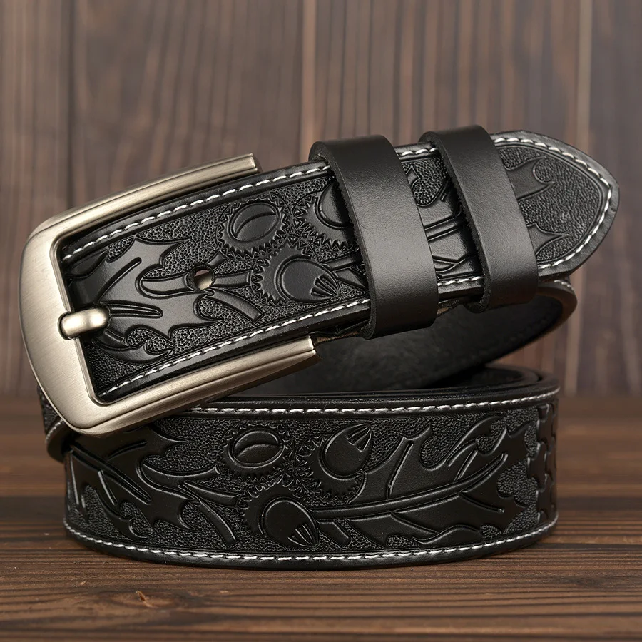 Carved Craft Herren-Rindsledergürtel mit Persönlichkeitsprägung