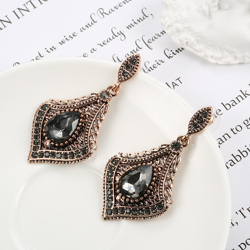 Title 2, Fashionable Temperament Glass Jewelry Earrings,...