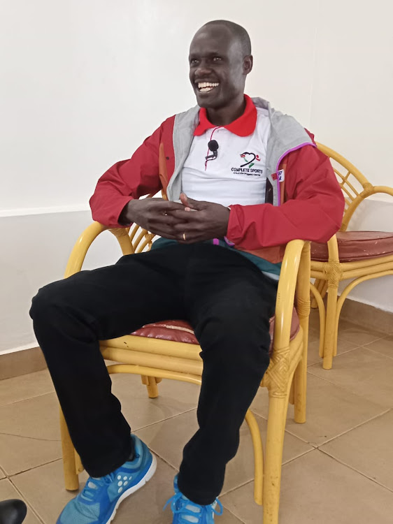 Mark Kiptoo during the interview at Eldoret Sports Club