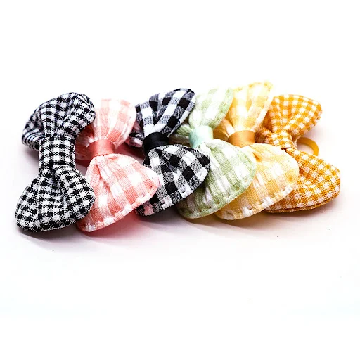 10/20/30pcs Wholesale Pet Dog Hair Bows Cat Bows Plaid Cute Grooming Dog Headwear Hand-made Rubber Bands for Small Dog S