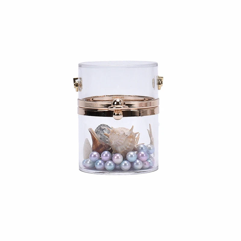 Modieuze transparante pareltas voor dames. Laat je spullen zien in stijl met deze elegante tas, perfect voor elke gelegenheid. Een echte eyecatcher.