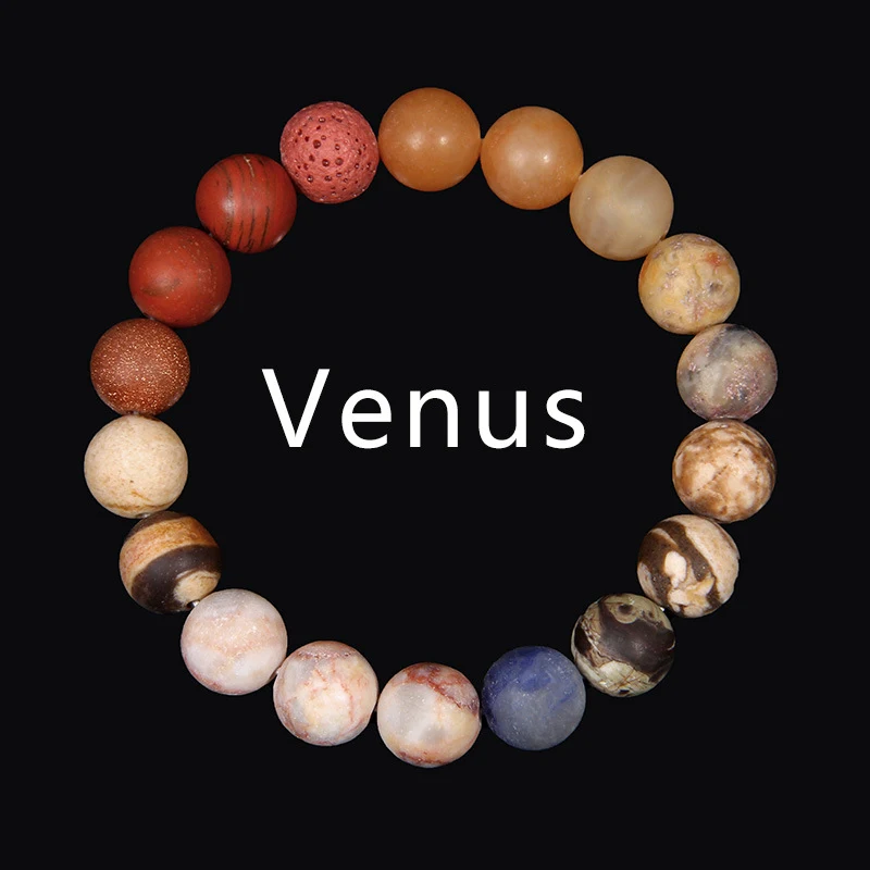 Universum Zonnestelsel Vulkanische Steen Acht Planeten Armband voor Harmonie en Natuurlijke Energie