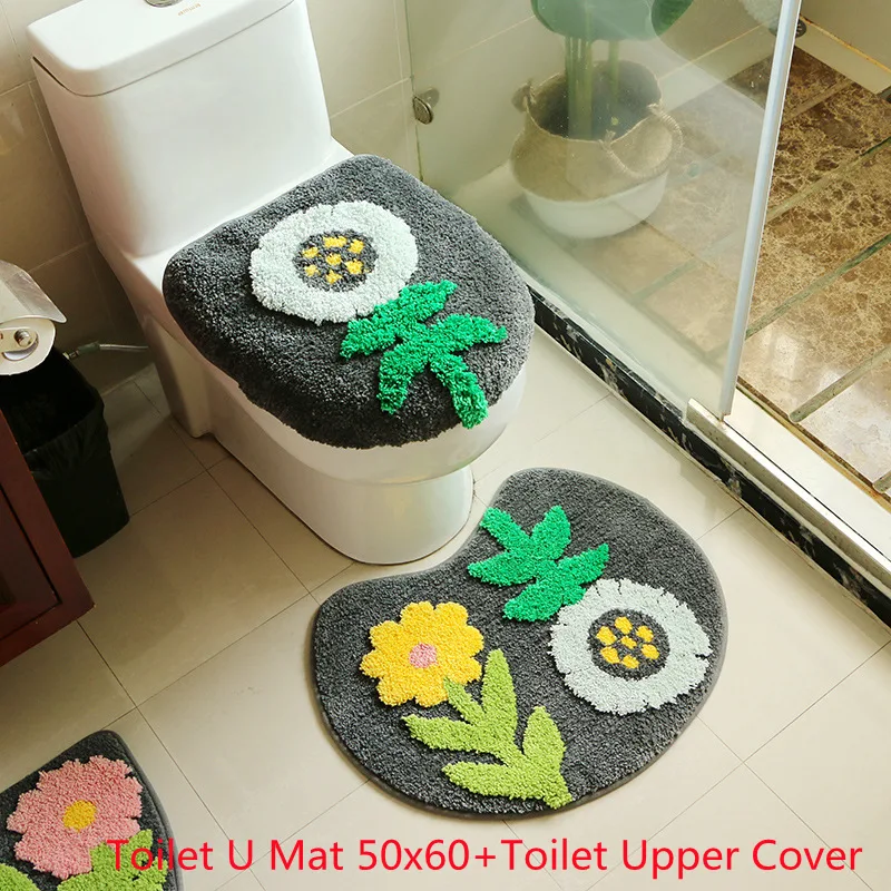 Japanse absorberende vezel badmat, driedelig set, verdikt toiletzitting kussen