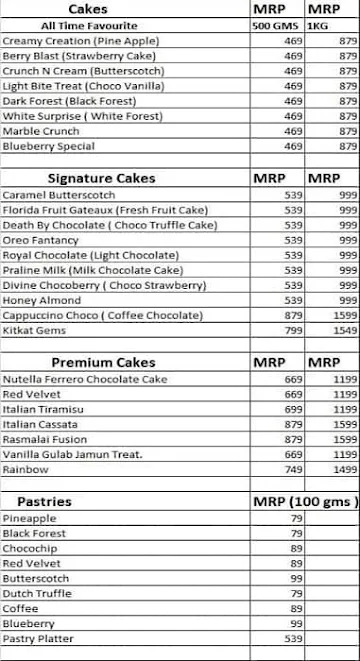 Winni Cakes And More menu 