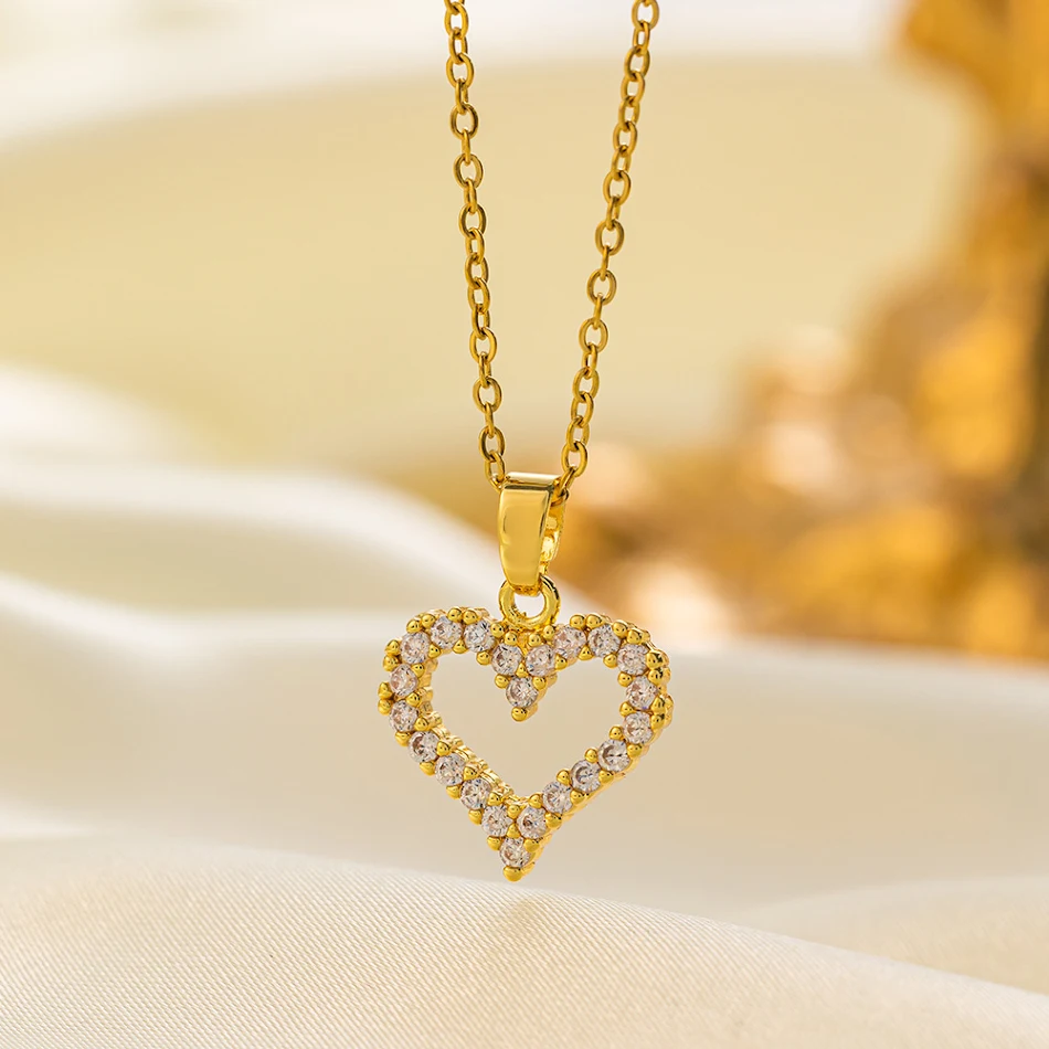 Collier femme en acier inoxydable, plaqué or cuivré, avec pendentif et chaîne de cou, cadeau parfait pour maman ou petite amie.