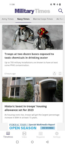 Screenshot Military Times
