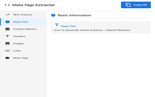 Meta Tags Extractor