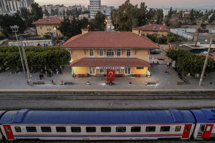 A view of Iskenderun train station, where train carriages have been turned into temporary shelters for victims of the recent deadly earthquake, in Iskenderun, Turkey, on February 18 2023. Picture: REUTERS/ELOISA LOPEZ