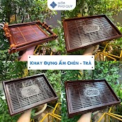 Khay Đựng Ấm Chén - Trà Đạo Cực Đẹp Có Khay Thoát Nước Cao Cấp Gomphuquy