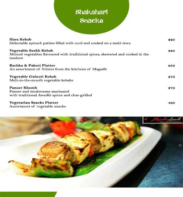 Magadh & Awadh menu 