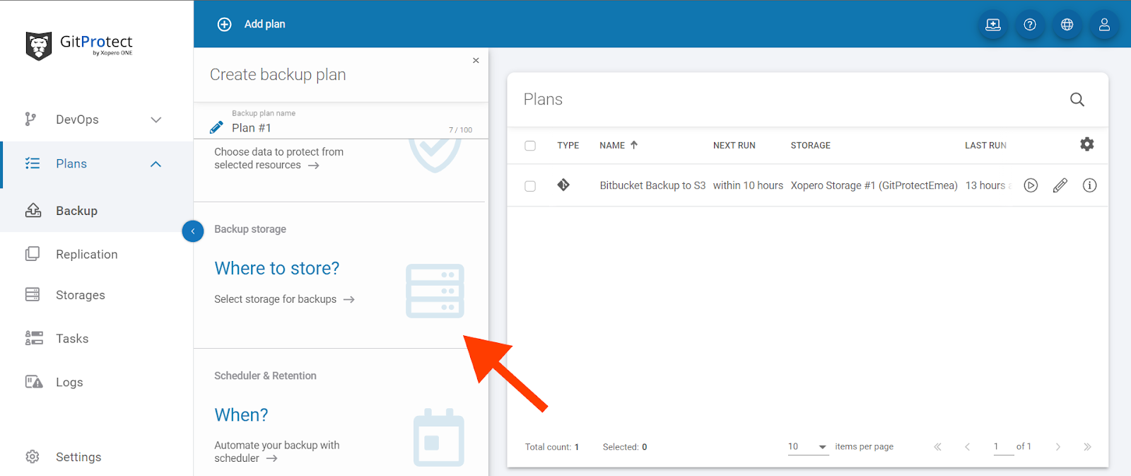 Bitbucket Backup to S3 storage using GitProtect.io, step 2