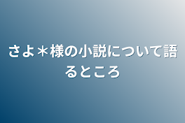 さよ＊様の小説について語るところ