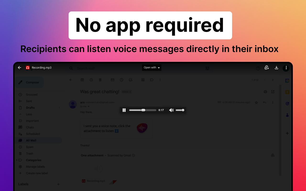 Vocal: Send voice notes in Gmail Preview image 6