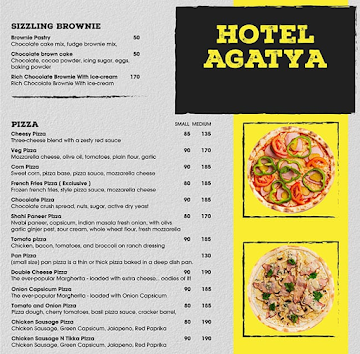 Hotel Agatya menu 