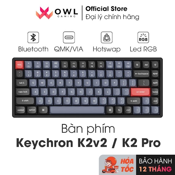 Bàn Phím Cơ Keychron K2 V2 / K2 Pro (Hàng Chính Hãng)