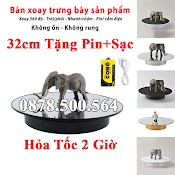 Bàn Xoay Trưng Bày Sản Phẩm Đế Xoay Trưng Bày Sản Phẩm 360 Độ Dùng Pin Sạc Pin Đại Hoặc Điện 220V, Kaikai86