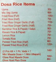 South Indian Fast Food menu 1