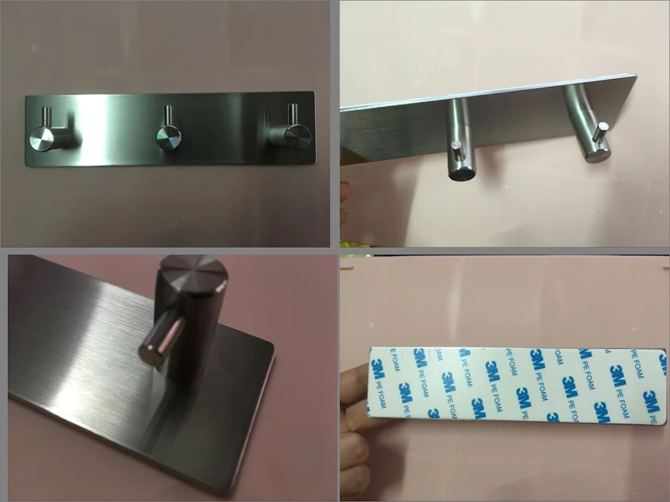 Stainless Steel Seamless Waterproof Three-row Hook for secure and organized hanging of clothes, towels and more. Easy to