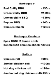 National Barbeque menu 1