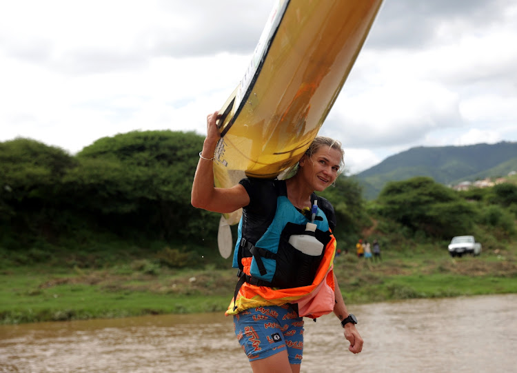 Christie Mackenzie was the first woman home on day one of the three-day race.