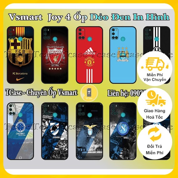 Ốp Lưng Vsmart Live 4/ Star 4/ Joy 4 - Tpu Dẻo In Hình Logo Clb Bóng Đá