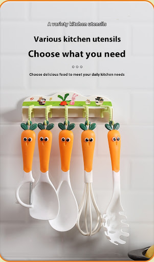 Title 3, Carrot Kitchen Tools Suit With Storage Hook. Co...