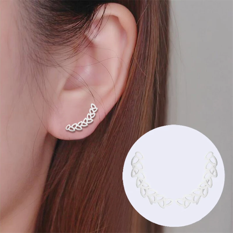 Title 1, Lady Temperament Hollow Feather Leaf Ear Clip. ...