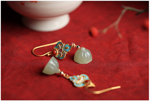 Title 3, Sterling Silver Ancient Gold Hetian Jade Lotus ...