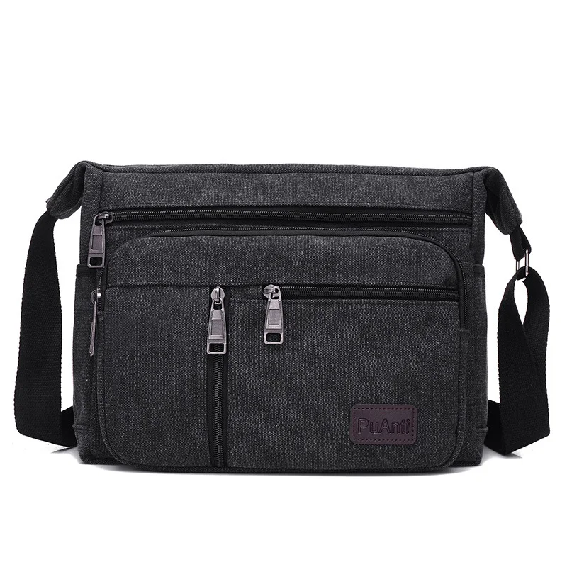Men's Canvas Bag Korean Style One-Shoulder Diagonal Bag, a stylish and practical choice for carrying your essentials wit