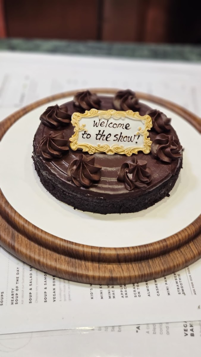 Almond chocolate is a dense moist 
 chocolate cake. No one can guess it’s gluten free.
https://sweetsecrets.com.hk/product/almond-chocolate-paleo-glutenfree-cake/