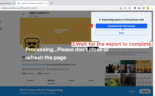 TwExtract - export anyone's tweets to CSV