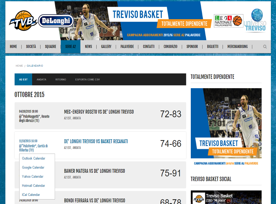 Calendario partite Treviso Basket Preview image 1