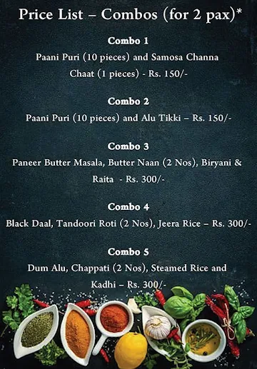 Sar v Sri menu 