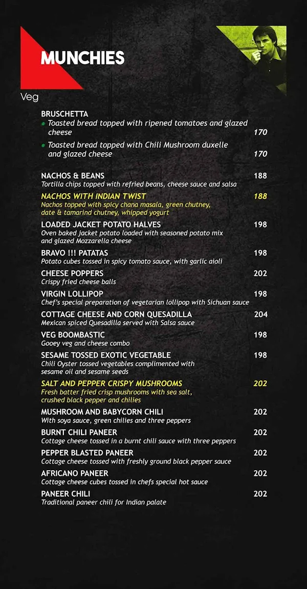 Pop Tate's menu 